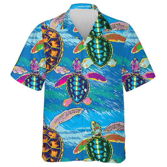 Little Sea Turtles Crawl To The Water Hawaiian Shirt, Hawaiian Shirt Gift, Christmas Gift