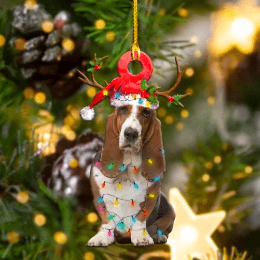 Basset Hounds Christmas Ornament, Christmas Ornament Gift, Christmas Gift, Christmas Decoration