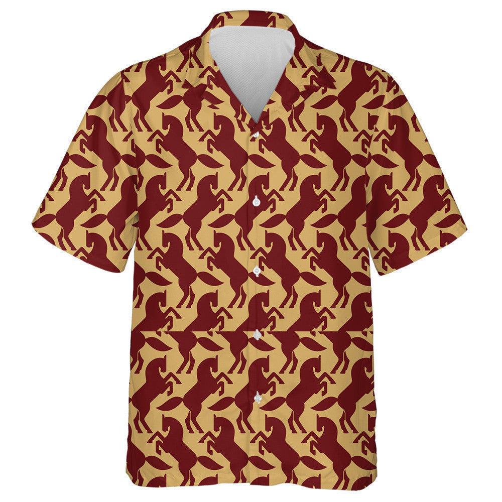 Images Of Standing Horses In Vintage Style Hawaiian Shirt, Hawaiian Shirt Gift, Christmas Gift