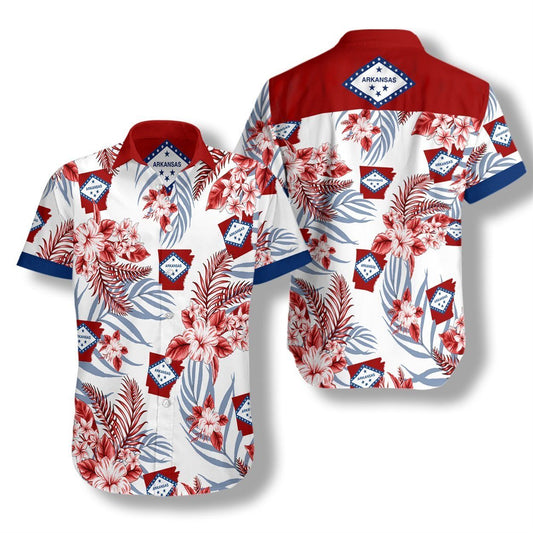 Arkansas Bródúil as Haváís Aloha Shirt Shorts Haváís Trá Muinchille Gearr, Bronntanas Nollag