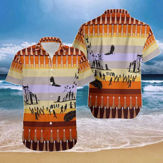 Iolar Meiriceánach Dúchasach agus Daoine Patrún Stráice Cothrománach Léine Haváís, Bronntanas Léine Haváíais, Bronntanas Nollag