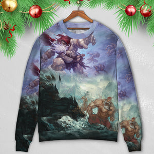 Christmas Santa Dark World Battle Ugly Christmas Sweater, Christmas Gift, Gift Christmas 2024