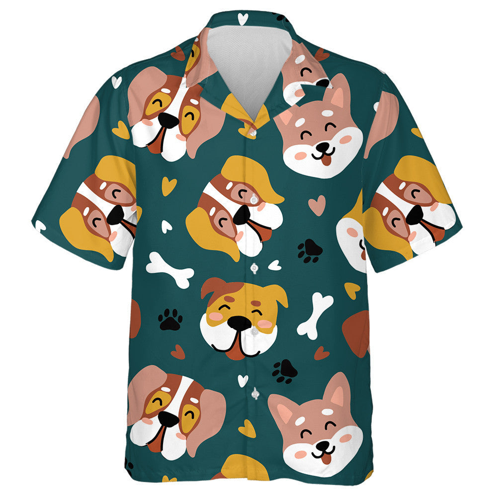 Friendly Animal Dogs Character In Cartoon Background Hawaiian Shirt, Hawaiian Shirt Gift, Christmas Gift