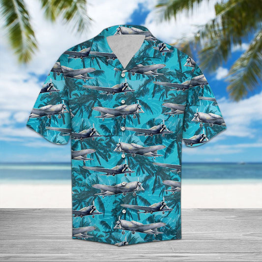 Plane Flying With Palm Trees Design Hawaiian Shirt,Hawaiian Shirt Gift, Christmas Gift