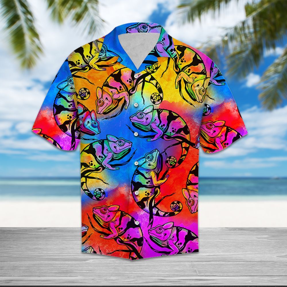 Chameleon Colorful T1308 - Hawaiian Shirt_Hawaiian Shirt Gift, Christmas Gift