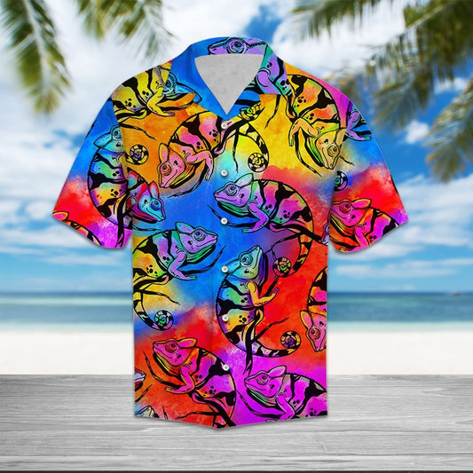 Chameleon Colorful T1308 - Hawaiian Shirt_Hawaiian Shirt Gift, Christmas Gift