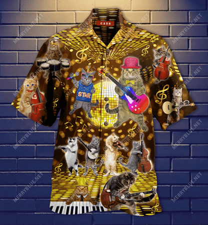 Cat Music Band Hawaiian Shirt_Hawaiian Shirt Gift, Christmas Gift