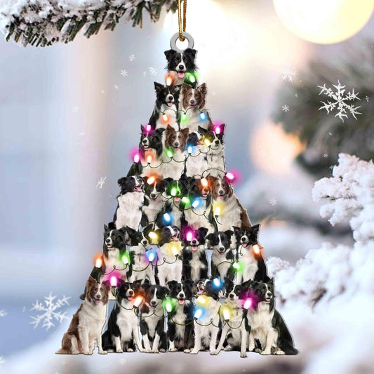 Border collie lovely tree gift for border collie lover gift for dog lover Christmas Plastic Hanging Ornament, Christmas Ornament Gift, Christmas Gift, Christmas Decoration
