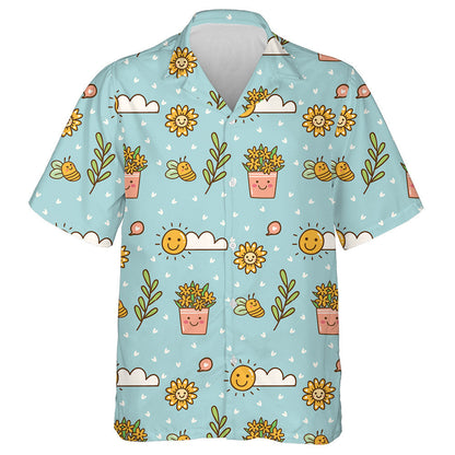 Lá Samhraidh Shona Le Cartún Lusanna Gréine Gréine Agus Beacha Léine Haváís, Bronntanas Léine Haváíais, Bronntanas Nollag