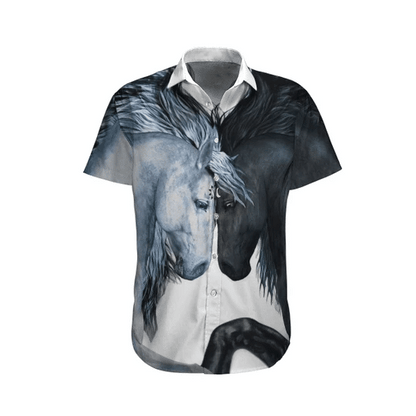 Romantic Horse Watercolor Design Hawaiian Shirt,Hawaiian Shirt Gift, Christmas Gift