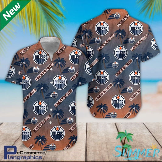 Edmonton Oilers Team Aloha Shirt Hawaiian Aloha Shirt Hawaiian Shorts Beach Short Shirt_Hawaiian Shirt Gift, Christmas Gift
