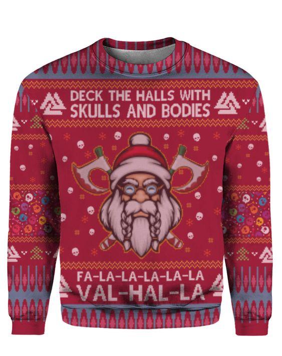 Deck The Halls With Skulls And Bodies Ugly Christmas Sweater,Christmas Ugly Sweater,Christmas Gift,Gift Christmas 2022