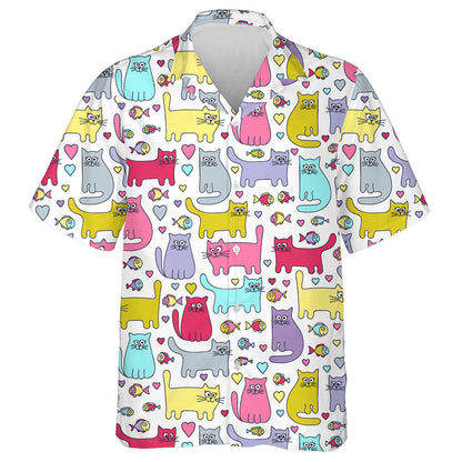 Dathanna Geala Cait agus Iasc ar Chúlra Bán Léine Haváís, Bronntanas Léine Haváíais, Bronntanas Nollag