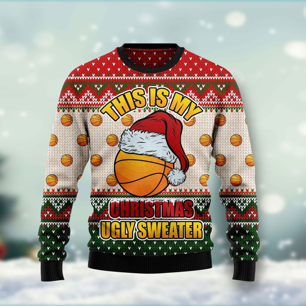 Basketball Winter Ugly Christmas Sweater, Christmas Ugly Sweater,Christmas Gift,Gift Christmas 2022