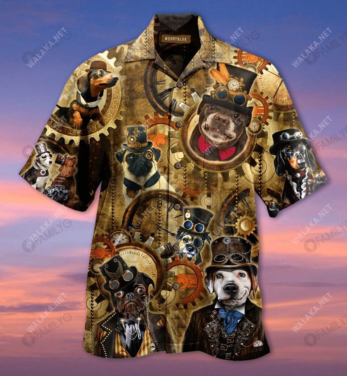 Amazing Steampunk Dog Hawaiian Shirt, Hawaiian Shirt Gift, Christmas Gift