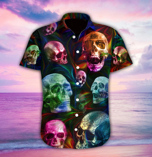 Cool Screaming Skull Fantasy Design Hawaiian Shirt,Hawaiian Shirt Gift, Christmas Gift