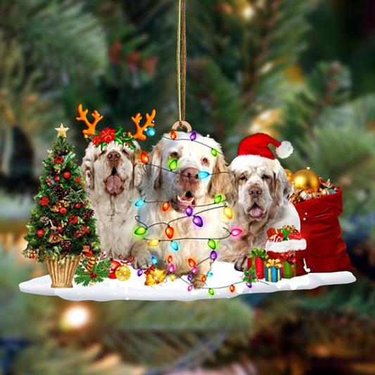 Clumber Spaniel-Christmas Dog Friends Hanging Christmas Plastic Hanging Ornament, Christmas Gift, Christmas Decoration