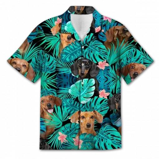 Dogs Tropical Hawaiian Aloha Shirt Unisex Shorts Sleeve Colorful Hawaiian Shorts Beach Short Sleeve_Hawaiian Shirt Gift, Christmas Gift