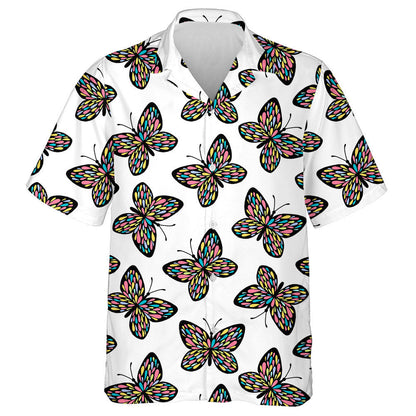 Hand Drawn Colorful In Wings Of Butterflies Hawaiian Shirt, Hawaiian Shirt Gift, Christmas Gift
