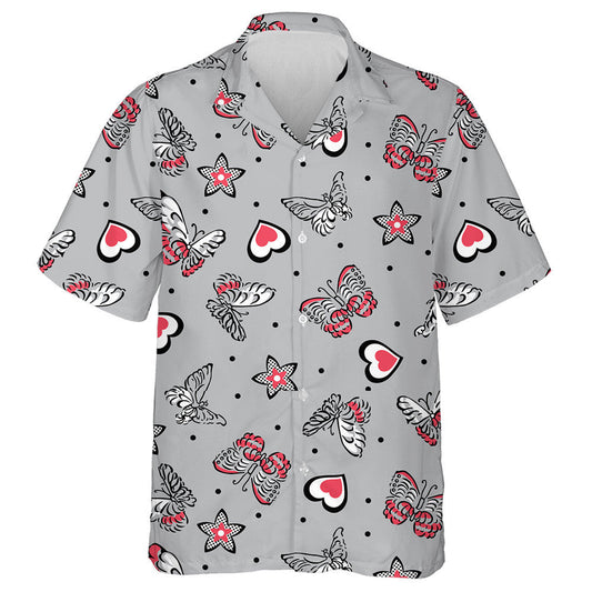 Féileacáin Láimhe Tarraingthe Agus Croí Le Réaltaí Dotáilte Léine Haváís, Bronntanas Léine haváí, Bronntanas Nollag