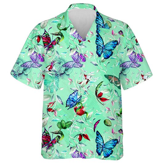 Bláth Peony Lámhtharraingthe Le Léine Haváíach Duilleog Agus Féileacán, Bronntanas Léine Haváís, Bronntanas Nollag