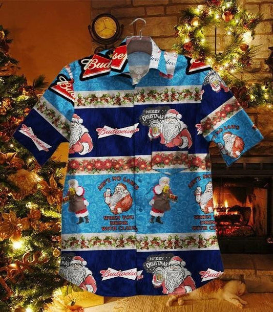 Hawaiian Shirt Christmas With Beer Blue Theme Design, Hawaiian For Gift