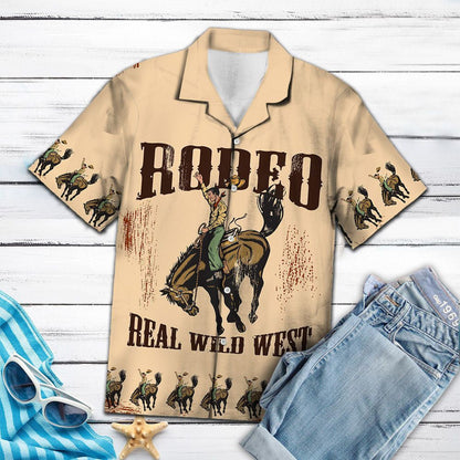 Rodeo Real Wild West Vintage Style Pattern Léine Haváís, Bronntanas Léine Haváíais, Bronntanas Nollag