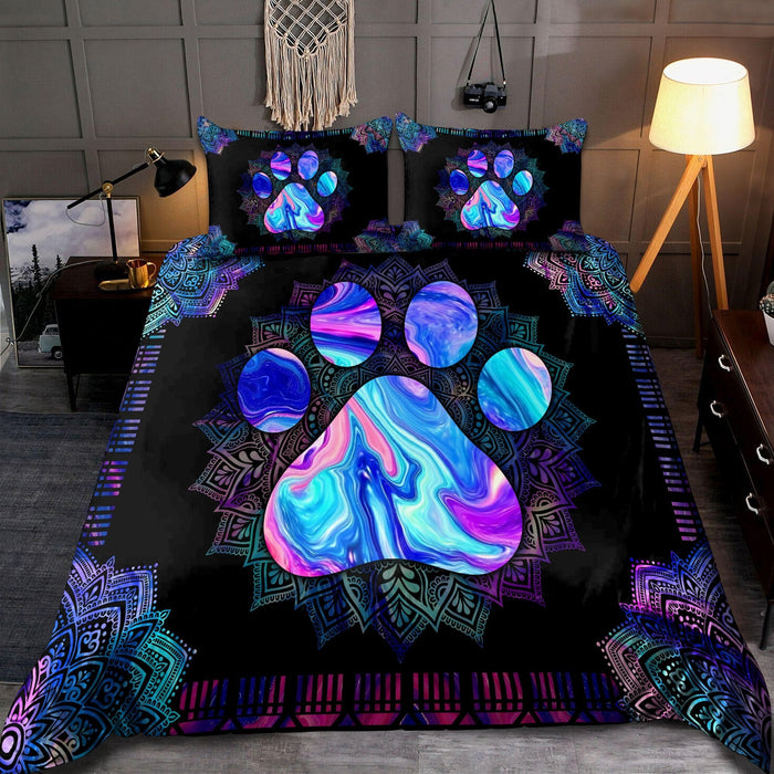 Dog's Footprint Mandala 3D All Over Printed Bedding 3D Bedroom Set Bedlinen 3D,Bedding Christmas Gift,Bedding Set Christmas