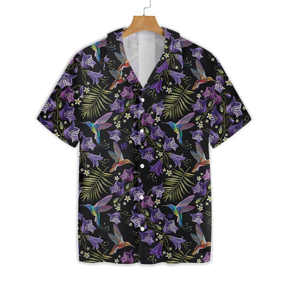 Flying Hummingbird At Dark Night Design Hawaiian Shirt,Hawaiian Shirt Gift, Christmas Gift