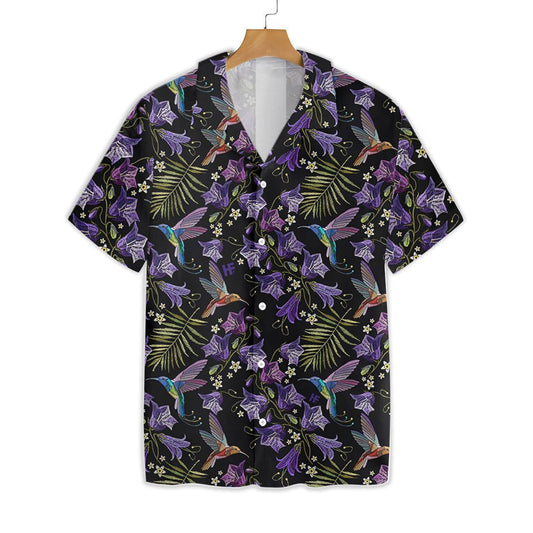 Flying Hummingbird At Dark Night Design Hawaiian Shirt,Hawaiian Shirt Gift, Christmas Gift