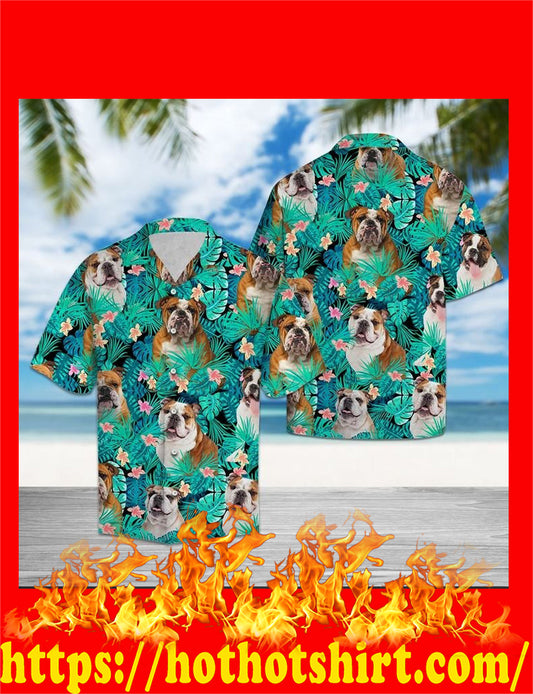 Bulldog Tropical Hawaiian Shirt,Hawaiian Shirt Gift, Christmas Gift