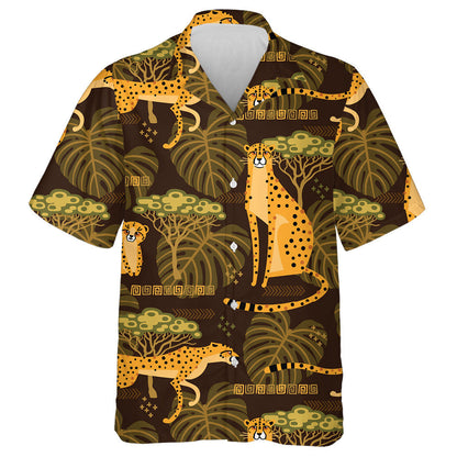 Wild African Leopards In The Jungle Hawaiian Shirt, Hwaiian For Gift