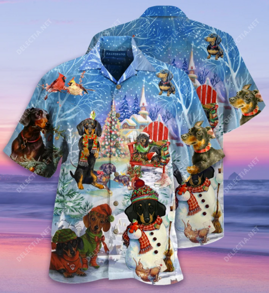 Dachshund Léine Haváis na Nollag Shona, Bronntanas Léine Haváíais, Bronntanas Nollag