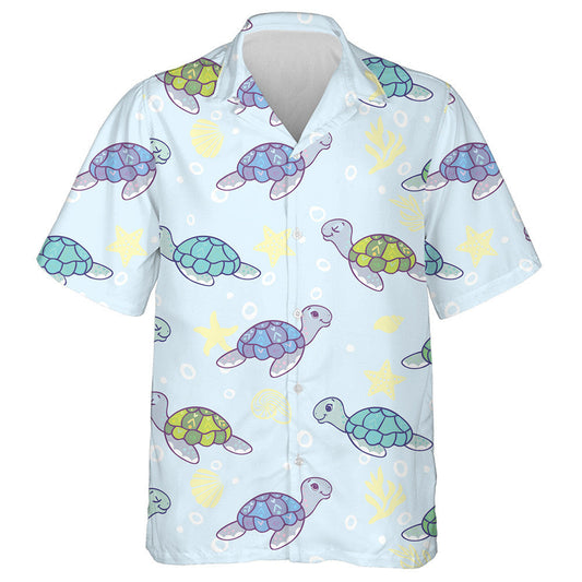 Character Cute And Funny Turtle On Grey Hawaiian Shirt, Hawaiian Shirt Gift, Christmas Gift