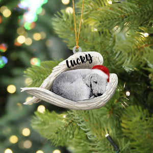 Bedlington Terrier Sleeping Angel Christmas Flat Acrylic Dog Ornament Memorial Dog Gift, Christmas Gift,Christmas Decoration