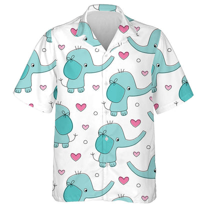 Eilifint Gorm Greannmhar Agus Croí ar Chúlra Bán Léine Haváís, Bronntanas Léine Haváís, Bronntanas Nollag