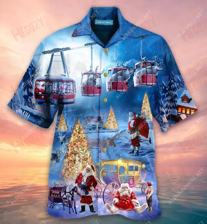 Beannachtaí na Nollag Shona Holi-Yays Léine Gearr Muinchille Laethanta Saoire Léinte T Haváíacha Léinte haváíais Oirbheartaíochta D'Fhir, Bronntanas Léine Haváíais, Bronntanas Nollag