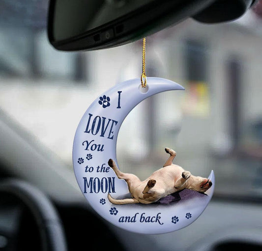 Bull terrier moon back bull terrier lover dog moms two sided ornament, Christmas Gift,Christmas Decoration
