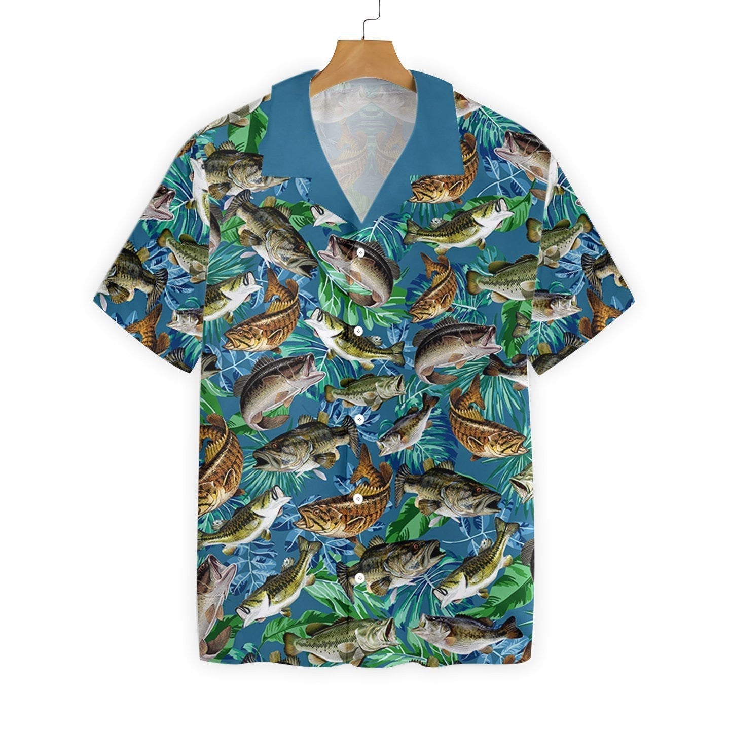 Go Fishing Bass Fish Seamless Design Hawaiian Shirt,Hawaiian Shirt Gift, Christmas Gift