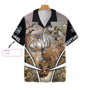 Hunting Animal In Forest Custom Name Hawaiian Shirt, Hawaiian For Gift