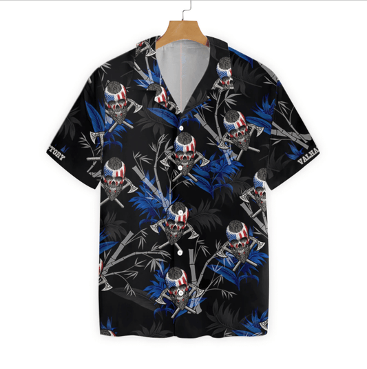 Victory Or Valhalla Viking Black Pattern Hawaiian Shirt, Hwaiian For Gift