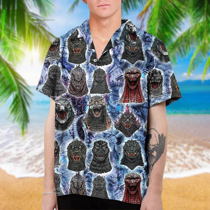 Amazing Godzilla Head Gift For Animal Lovers Hawaiian Shirt, Hawaiian Shirt Gift, Christmas Gift