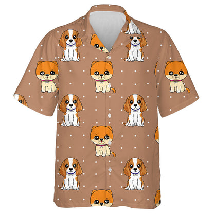 Pomeranian And Beagle Puppy With White Dots Hawaiian Shirt, Hawaiian Shirt Gift, Christmas Gift