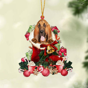 Bloodhound 1-Red Boot Hanging Christmas Plastic Hanging Ornament, Christmas Ornament Gift, Christmas Gift, Christmas Decoration