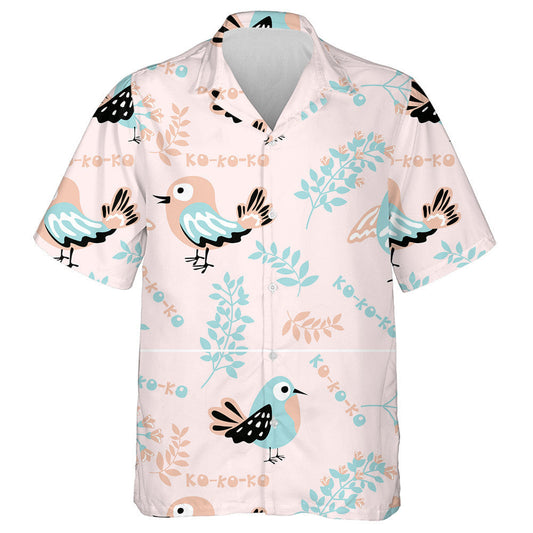 Cute Birds With Sprigs Of Flowers And Herbs Hawaiian Shirt, Christmas Gift