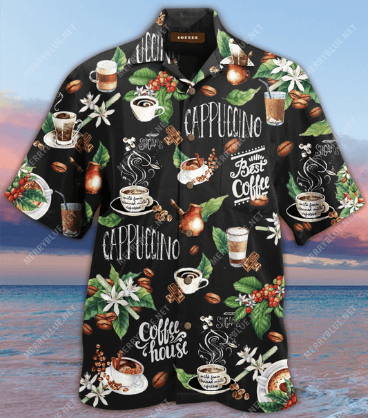 Is breá liom Caife Unisex Léine Aloha Haváís Shorts Haváís Gearr muinchille Trá, Bronntanas Léine Haváís, Bronntanas Nollag