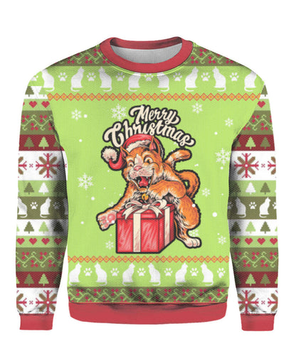 Funny Cat Merry Christmas Ugly Christmas Sweater, Christmas Gift, Gift Christmas 2024