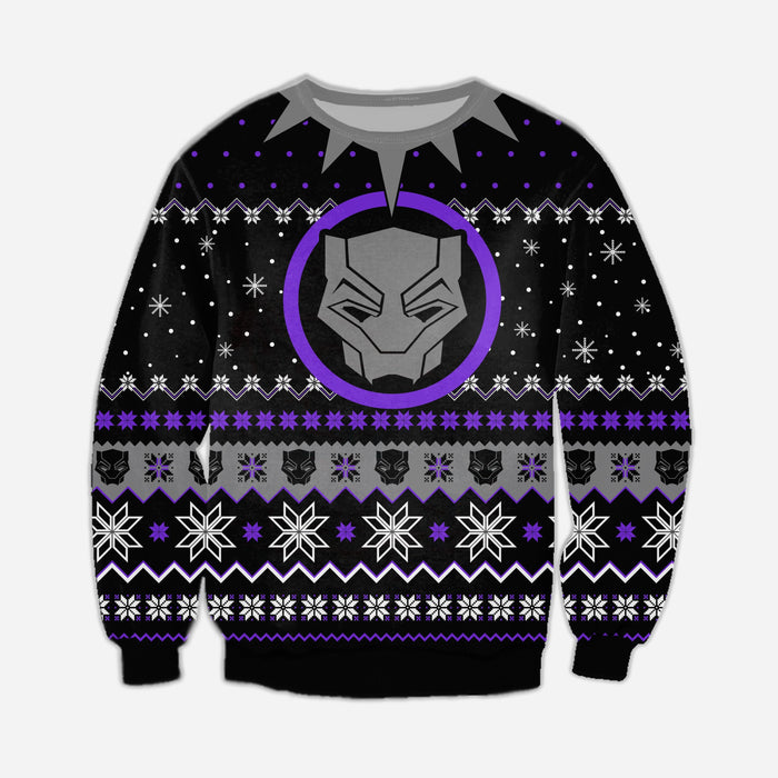 Black Panther Knitting Pattern 3D Print Ugly Sweater Hoodie All Over Printed,Christmas Gift,Gift Christmas 2022