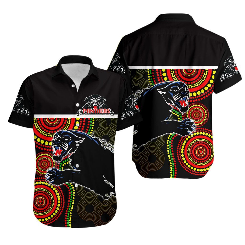 Panthers Dúchasach Haváis Aloha Shirt Th4 Shorts Haváís Gearr Muinchille Trá, Bronntanas Léine Haváís, Bronntanas Nollag