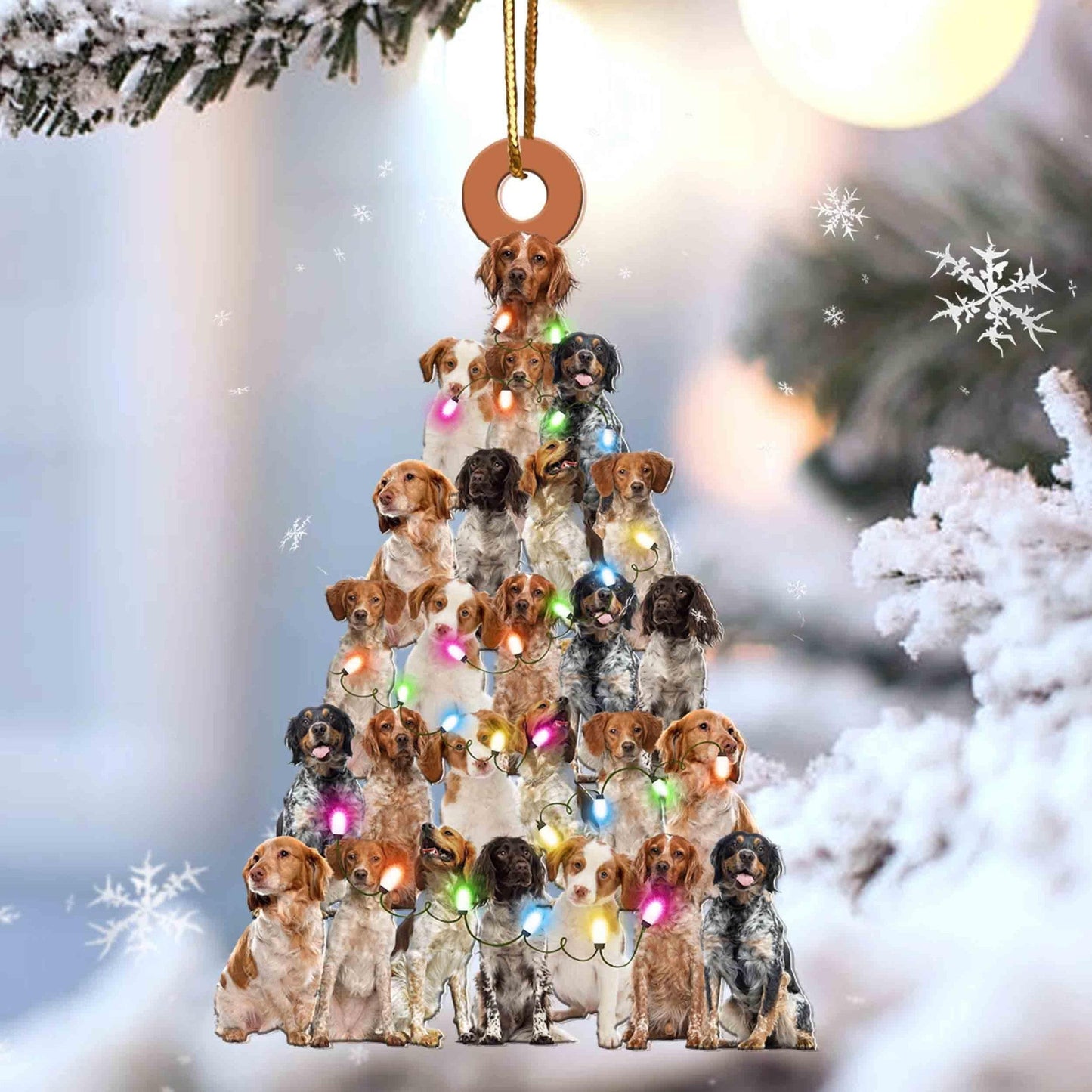 Brown Boxer In Snow Pocket Christmas Ornament Flat Acrylic Dog Ornament, Christmas Shape Ornament, Happy Christmas Ornament, Happy Christmas Ornament, Christmas Gift, Christmas Decoration